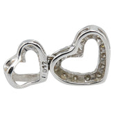 K18WG ホワイトゴールド ダイヤ0.12ct ハート モチーフ ペンダントトップ レディース 【中古】